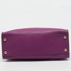 Pre Owned حقيبة يد مايكل مايكل كورس هاميلتون نورث ساوث كبيرة جلد أرجواني