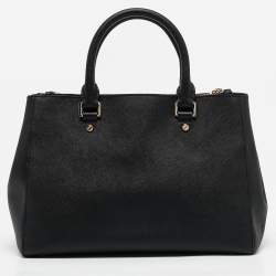 Pre Owned MICHAEL Michael Kors Black Leather Medium Sutton Tote