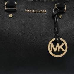 Pre Owned MICHAEL Michael Kors Black Leather Medium Sutton Tote