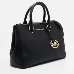 Pre Owned MICHAEL Michael Kors Black Leather Medium Sutton Tote