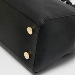 Pre Owned MICHAEL Michael Kors Black Leather Medium Sutton Tote