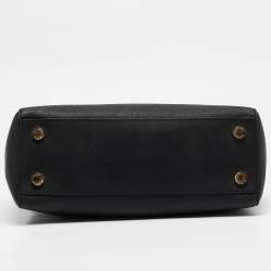 Pre Owned MICHAEL Michael Kors Black Leather Medium Sutton Tote