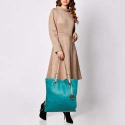Pre Owned MICHAEL Michael Kors Green Leather North South Tote