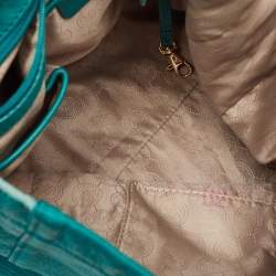 Pre Owned MICHAEL Michael Kors Green Leather North South Tote