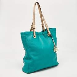 Pre Owned MICHAEL Michael Kors Green Leather North South Tote