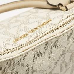 MICHAEL Michael Kors White Signature Coated Canvas Large Cindy Dome Bag