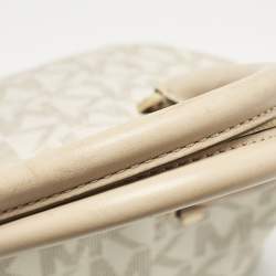 MICHAEL Michael Kors White Signature Coated Canvas Large Cindy Dome Bag