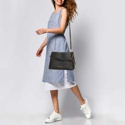 Pre Owned MICHAEL Michael Kors Black Saffiano Leather Portia Top Handle Bag