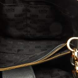 Pre Owned MICHAEL Michael Kors Black Saffiano Leather Portia Top Handle Bag