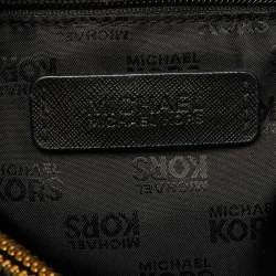 Pre Owned MICHAEL Michael Kors Black Saffiano Leather Portia Top Handle Bag