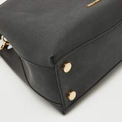 Pre Owned MICHAEL Michael Kors Black Saffiano Leather Portia Top Handle Bag