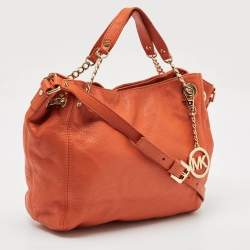 MICHAEL Michael Kors Orange Leather Chain Top Handle Bag