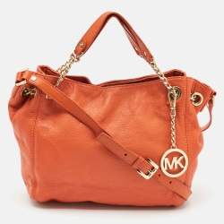 MICHAEL Michael Kors Orange Leather Chain Top Handle Bag