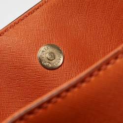 MICHAEL Michael Kors Orange Saffiano Leather Large Studded Hamilton Tote