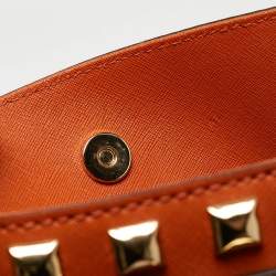 MICHAEL Michael Kors Orange Saffiano Leather Large Studded Hamilton Tote