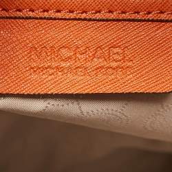 MICHAEL Michael Kors Orange Saffiano Leather Large Studded Hamilton Tote