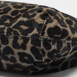 MICHAEL Michael Kors Black/Grey Leopard Print Calf Hair Berkley Clutch