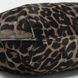 MICHAEL Michael Kors Black/Grey Leopard Print Calf Hair Berkley Clutch