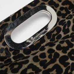 MICHAEL Michael Kors Black/Grey Leopard Print Calf Hair Berkley Clutch