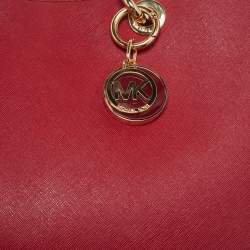 Pre Owned MICHAEL Michael Kors Red Leather Cynthia Tote