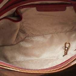 Pre Owned MICHAEL Michael Kors Red Leather Cynthia Tote