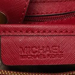 Pre Owned MICHAEL Michael Kors Red Leather Cynthia Tote