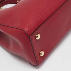 Pre Owned MICHAEL Michael Kors Red Leather Cynthia Tote