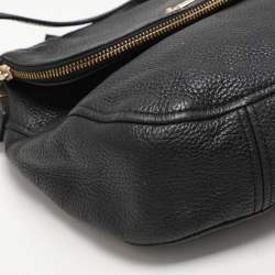 Pre Owned MICHAEL Michael Kors Black Leather Bedford Tassel Crossbody Bag