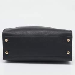 Pre Owned MICHAEL Michael Kors Black Leather Large North South Hamilton Tote