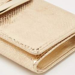 MICHAEL Michael Kors Gold Snake Effect Suede Sutton Clutch