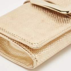 MICHAEL Michael Kors Gold Snake Effect Suede Sutton Clutch
