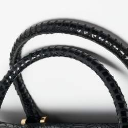 MICHAEL Michael Kors Black  Python Embossed Fulton Satchel