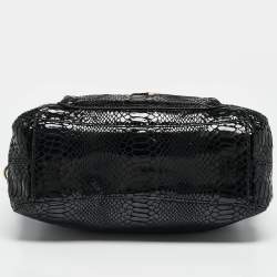 MICHAEL Michael Kors Black  Python Embossed Fulton Satchel