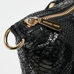 MICHAEL Michael Kors Black  Python Embossed Fulton Satchel