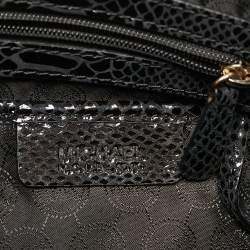 MICHAEL Michael Kors Black  Python Embossed Fulton Satchel