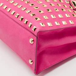 MICHAEL Michael Kors Pink Leather Large Studded North South Hamilton Tote