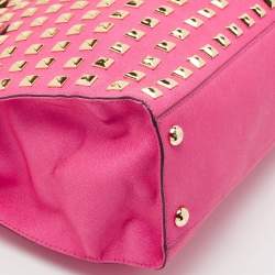 MICHAEL Michael Kors Pink Leather Large Studded North South Hamilton Tote