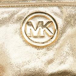 مملوكة مسبقًا MICHAEL Michael Kors Metallic Gold Leather Fulton Crossbody Bag