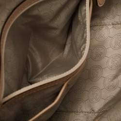 MICHAEL Michael Kors Beige/White Signature Coated Canvas Bedford Large Shoulder Bag