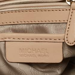 MICHAEL Michael Kors Beige/White Signature Coated Canvas Bedford Large Shoulder Bag