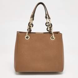 Pre Owned MICHAEL Michael Kors Brown Leather Small Cynthia Tote