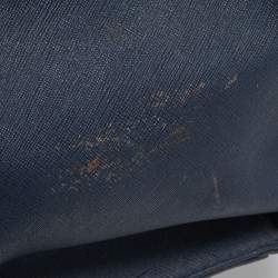 Pre Owned MICHAEL Michael Kors Navy Blue Leather Large East West Hamilton Tote