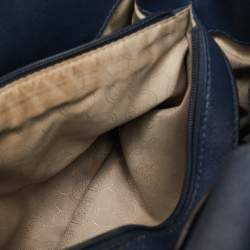Pre Owned MICHAEL Michael Kors Navy Blue Leather Large East West Hamilton Tote