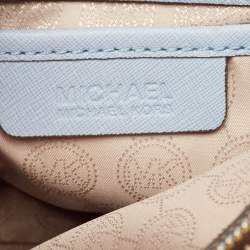 Pre Owned MICHAEL Michael Kors Light Blue Saffiano Leather Large Cynthia Tote