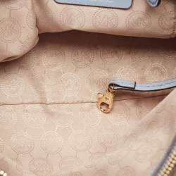 Pre Owned MICHAEL Michael Kors Light Blue Saffiano Leather Large Cynthia Tote