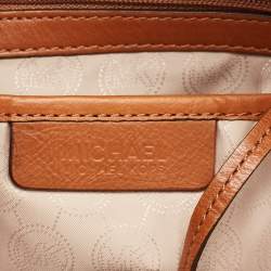MICHAEL Michael Kors White/Brown Signature Coated Canvas and Leather Shopper Tote