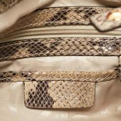MICHAEL Michael Kors Beige Python Effect Suede Fulton Tote