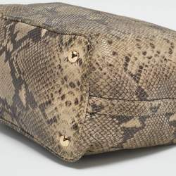 MICHAEL Michael Kors Beige Python Effect Suede Fulton Tote