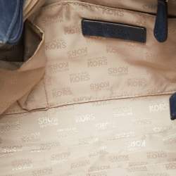 Pre Owned MICHAEL Michael Kors Navy Blue Saffiano Leather Jet Set Travel Chain Shoulder Bag