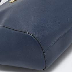 Pre Owned MICHAEL Michael Kors Navy Blue Saffiano Leather Jet Set Travel Chain Shoulder Bag